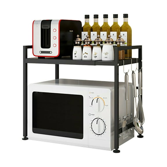 TOOL1SHOoo Microwave Oven Expansion Rack Stainless Steel Adjustable Shelf Kitchen Counter Top Organizer Baker's Rack Shelf for Kitchen Utensils