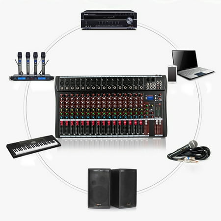 TOOL1SHOoo Mixing Console Channel Audio Mixer Sound with USB Stage Wireless Bluetooth 16 Channel for Professional and Beginners