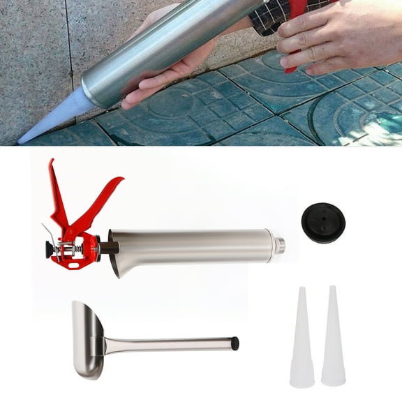 TOOL1SHOoo Mortar Gun For Brick Pointing with 2 Nozzles  for Cement lime Nozzle Grouting Tool