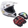 thumbnail image 1 of TOOL1SHOoo Multi-Color Unisex M/L Size Motocross Off-Road Riding Helmet + Goggle + Glove Kit Universal Kit M Size, 1 of 5