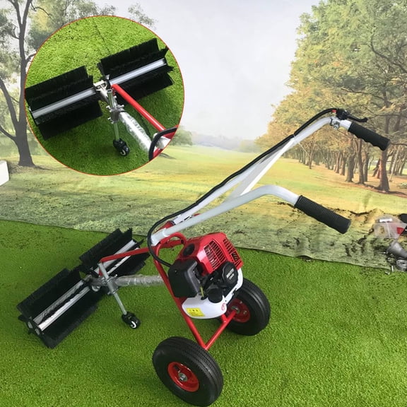 TOOL1SHOoo Portable 2-stroke 43cc Grass Brush Electric Broom Hand-held Lawn Sweeping Tool Gas Powered Sweeper