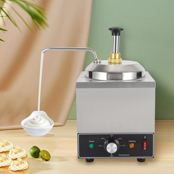 TOOL1SHOoo Seasoning pump station stainless steel sauce pump distributor 2.1 quart tomato sauce distributor pump,Stainless Steel Silver