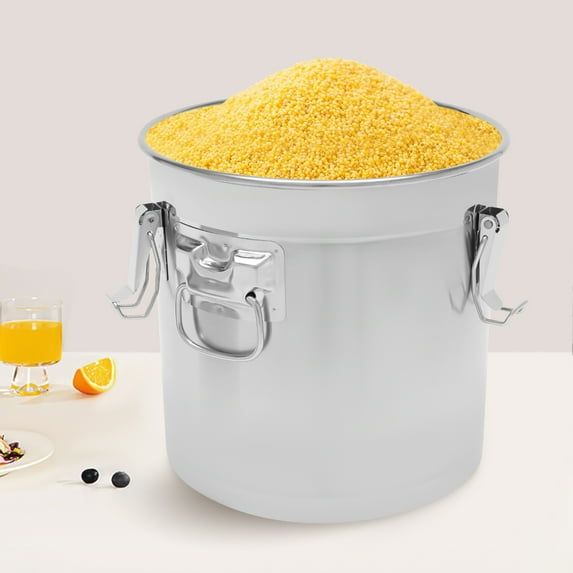 TOOL1SHOoo Stainless Steel Airtight Canister for Kitchen, Dry/Wet Food Rice Cereal Grain Canisters Container-Keep Flour, Sugar, Coffee, and Tea Fresh w/Handles+Lid (33L)