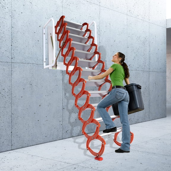 TOOL1SHOoo Wall Mounted Attic Loft Ladder Aluminum-Magnesium Alloy Loft Wall Folding Stairs