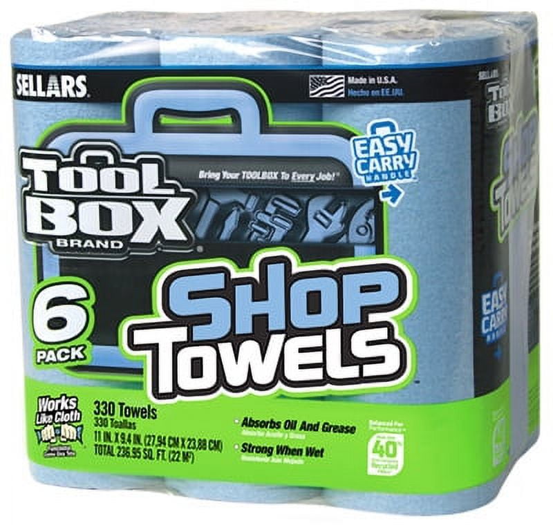 TOOLBOX Z400 Blue 55-Count Roll of Shop Towel Cleaning Wipes (6-Pack)