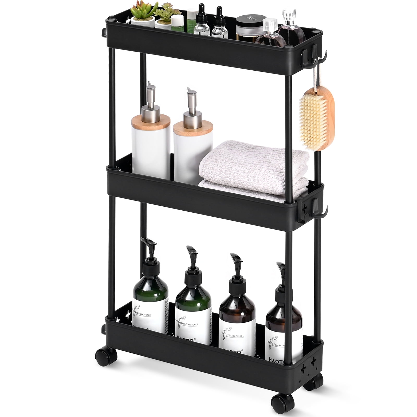 Dropship Free Shipping 3-Tire Rolling Cart Organizer Unit With Wheels Narrow  Slim Container Storage Cabinet For Bathroom Bedroom YJ to Sell Online at a  Lower Price