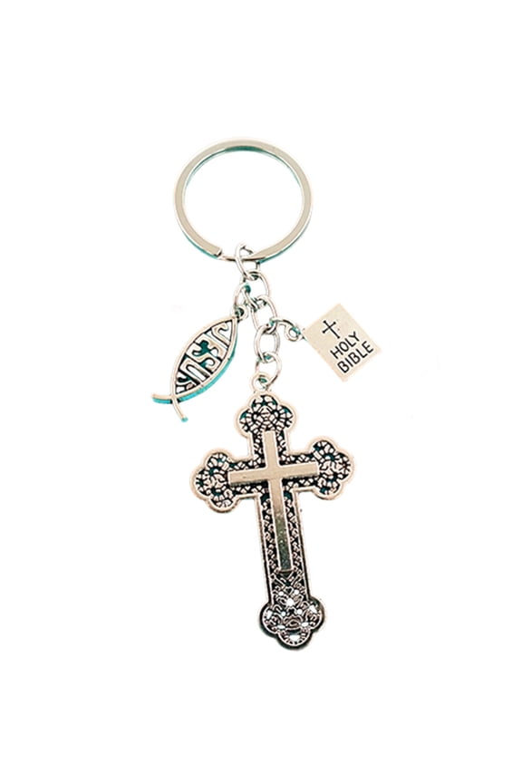 Christian Cross Keychain Inspirational Key Chains Bible Verse JesusKeychains Faith Religious Baptism Gifts for Her Him, A