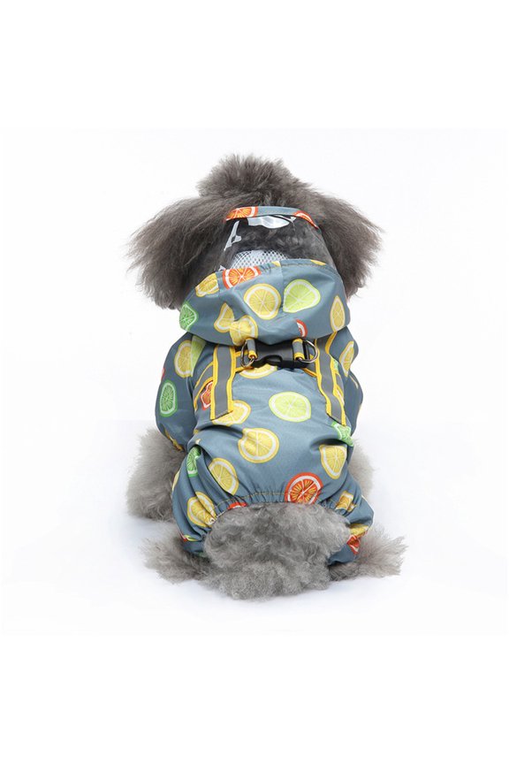 Cute Dog Raincoat with Hoodie, Waterproof with 4 Legs Raincoats for Small Dogs, Windproof Rain Coat for Rainy Windy Snowy Army Green L