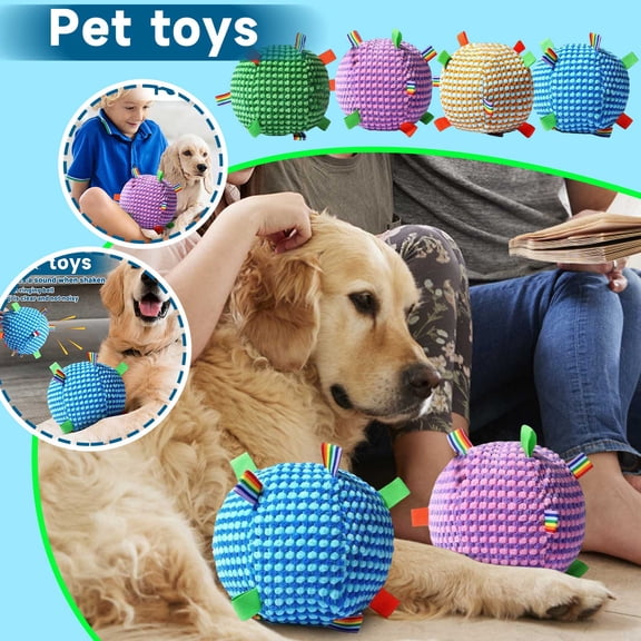 TOOLGOOD Dog Toy Sound-Making Balls, Bell Rolling Teething Toys, wear-Resistant and chewable Dog Toys for Sleeping and Venting, Blue