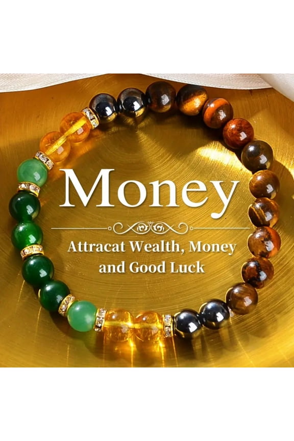Long tiantian Crystal Money Attraction Bracelets Wealth for Women Green Jade Lucky Bracelet Beaded Tiger Eye Birthday Valentines Day Gifts