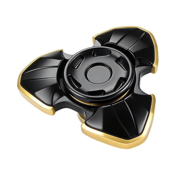 TOOLGOOD Metal Fidget Spin for Adults, Stainless Steel Heavy Spinning Toys, Small MINI Fox Hand Gyro, Bearing Premium Long High spinner Fidget Black