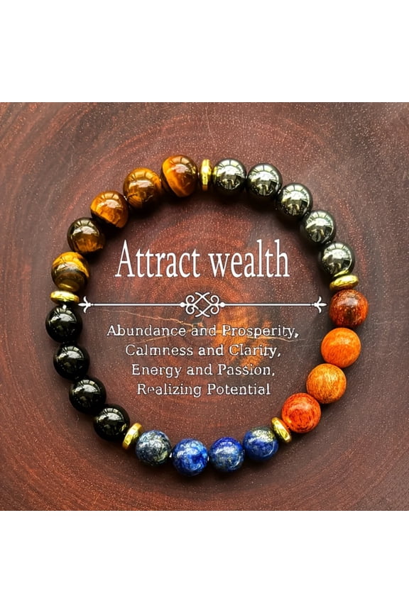 Money Attraction Bracelets for Women Men Tiger Eye Beaded Natural Stone Attracts Wealth Crystal Good Luck Beads Bracelet Gift