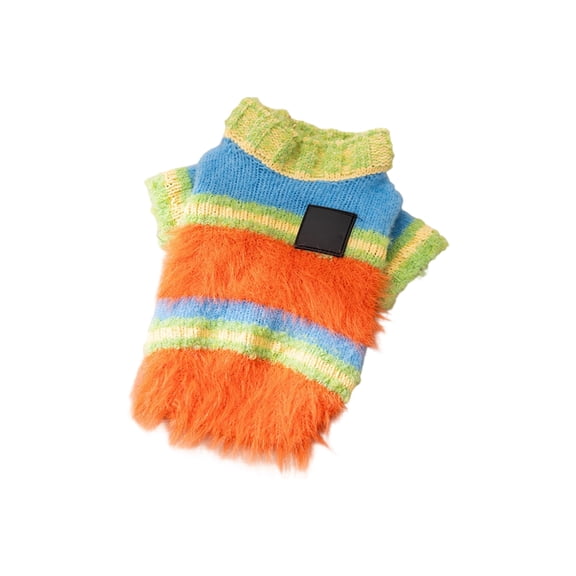TOOLGOOD Pet Clothes Dog Classic Fleece Dog Sweater Fuzzy Sweatshirt Soft Cold Weather Coats for Small Medium Dogs,Winter Outfit Cat Apparel Warm Pet Dog Cat Clothes,Soft Puppy Customes Orange M