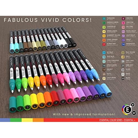 TOOLI-ART Acrylic Paint Pens Assorted Vibrant Markers for Rock Painting, Canvas, Glass, Mugs, Wood, Fabric, Metal, Ceramics. Non Toxic, Quick Dry, Multi-Surface, Lightfast (EXTRA F