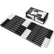 TOOLI-ART Black and White Acrylic Paint Pens with 0.7mm and 3.0mm tip Markers Set of 21