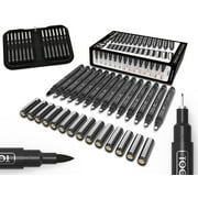 TOOLI-ART Micro-Line Needlepoint Pens Pack with Organizer Case, Black Ink, 14 Count