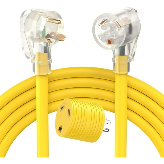 TOOLIOM 30 Amp RV Extension Cord,TT-30P to TT-30R 10 Gauge LED Indicated 25 feet,for RV Trailer Camper