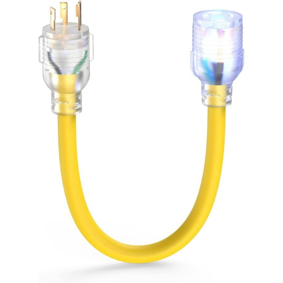 10 AWG Gauge 12 Inch RV Generator Adapter Extension Cord