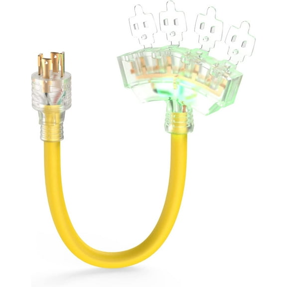 TOOLIOM 30 Amp to 15 Amp 110 Generator Adapter Adapter L14-30P/Four 5-20R Outlet Splitter,1.5 FT