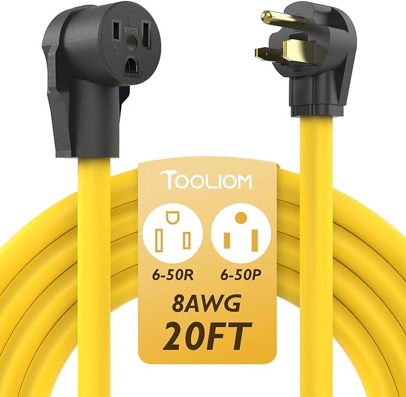 TOOLIOM 30A 8AWG 20FT 6-50P to 6-50R Power Extension Cord for Welding Machines with ETL Approved