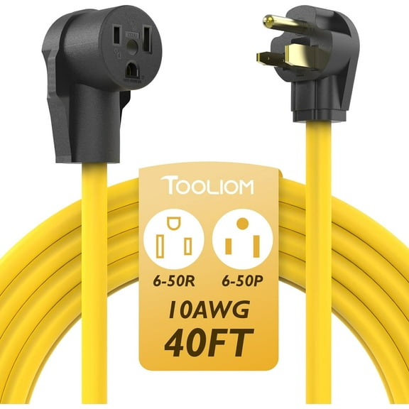 TOOLIOM 40FT 250 Volt Welder Extension Cord 10 AWG NEMA 6-50P to 6-50R Power Extension Cord for Welding Machines with ETL Approve