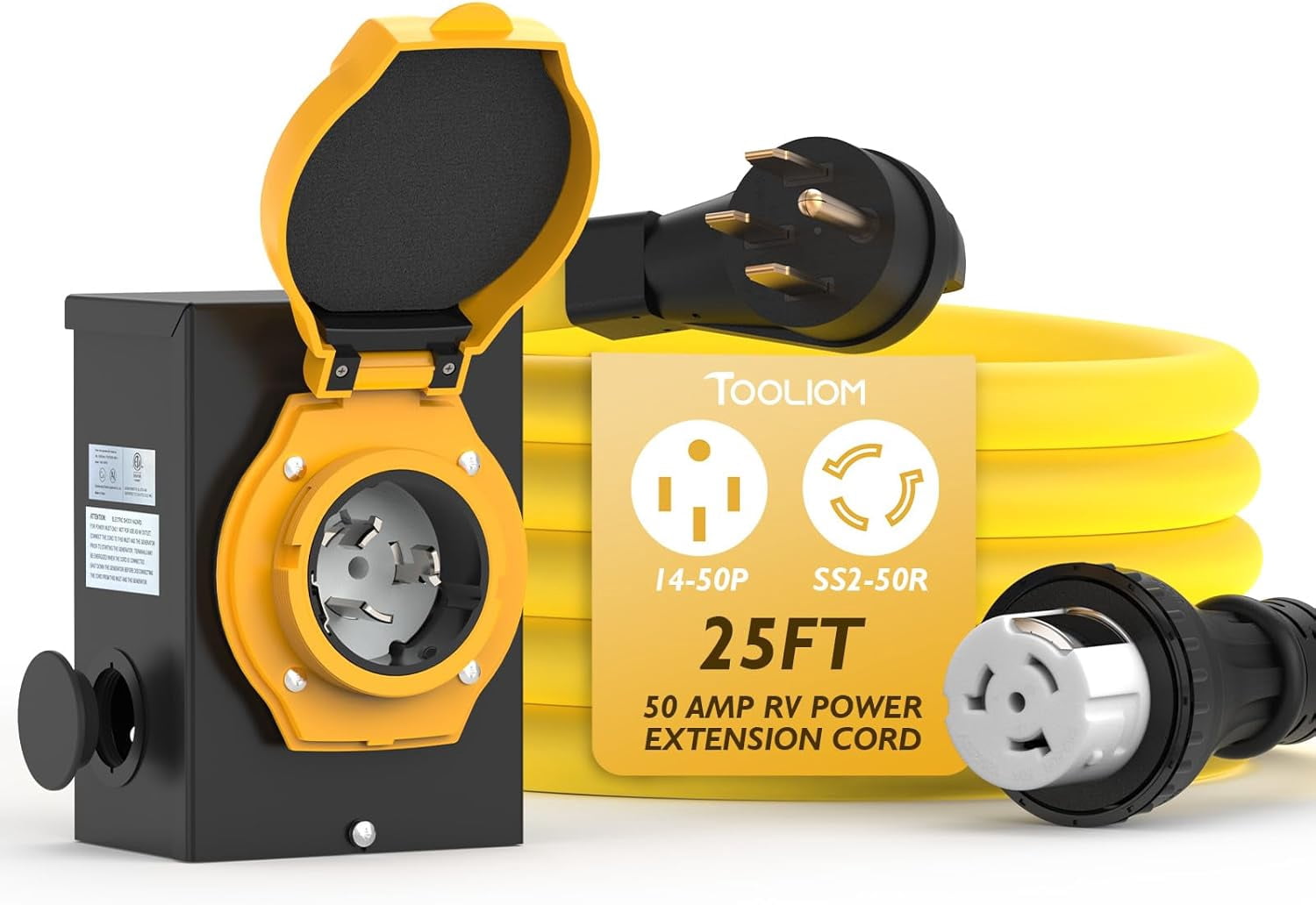 TOOLIOM 50 Amp Generator Power Inlet Box, NEMA SS2-50P Power Inlet Box ...