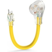 TOOLIOM 50 Amp to 110 RV Electrical Adapter,15Amp 5-15P Male to NEMA 14-50R Female Dogbone Power Electrical Connector for RV Trailer Camper,12 Inch