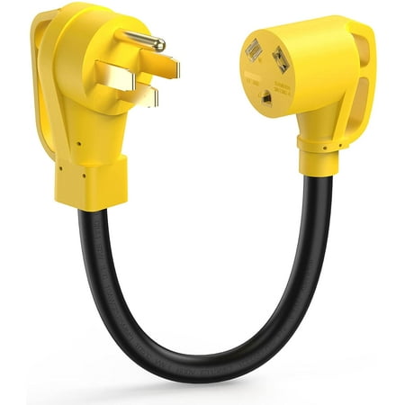 TOOLIOM 50 Amp to 30 Amp RV Power Adapter Plug TT-30P to 14-50R 12 Inch 10 AWG Dogbone Adapter RV Electrical Converter Cord for RV Trailer Camper