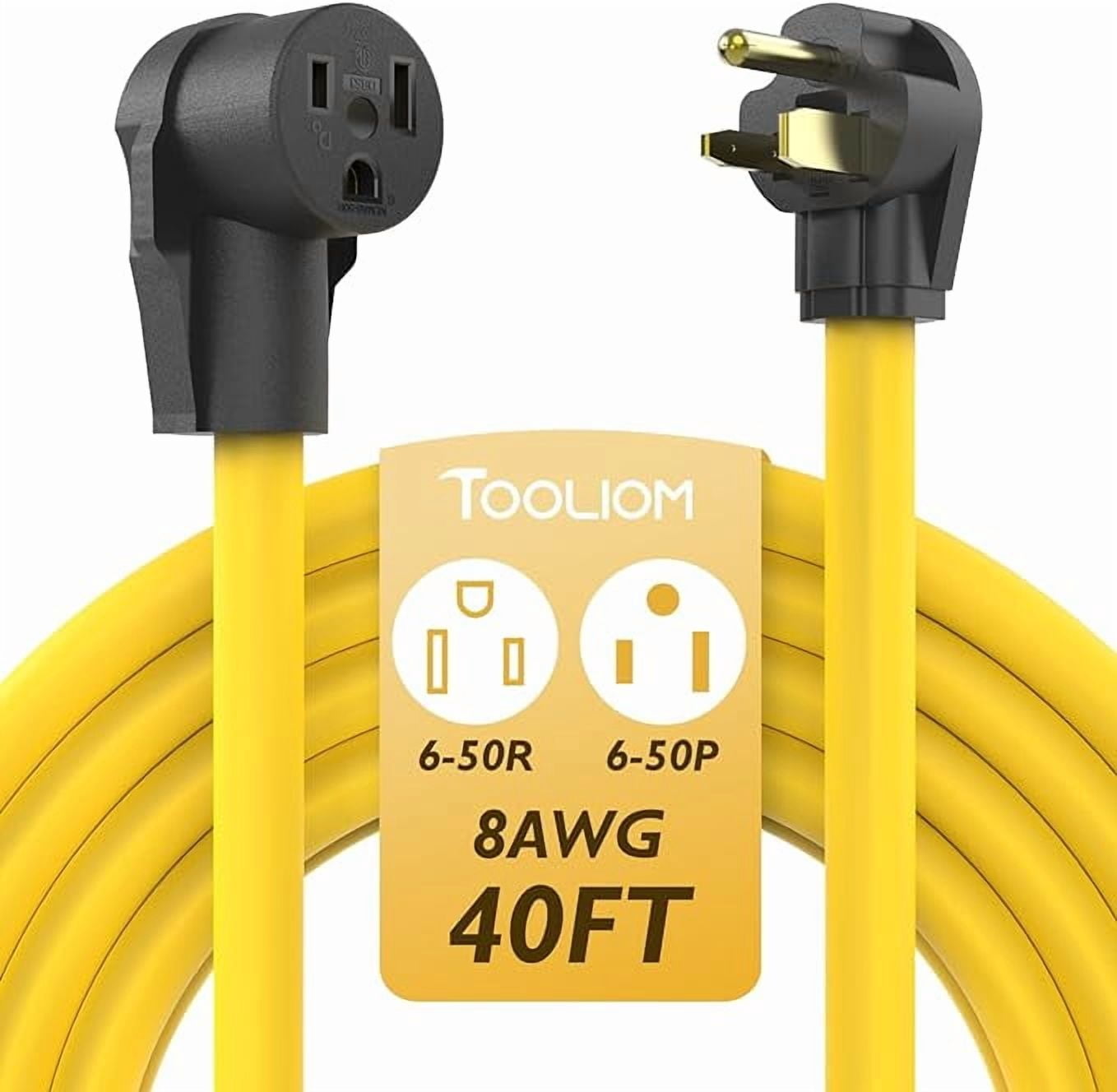 TOOLIOM 6-50P to 6-50R Welder Extension Cord 40FT 8AWG Power Extension Cord for Welding Machines with ETL Approved
