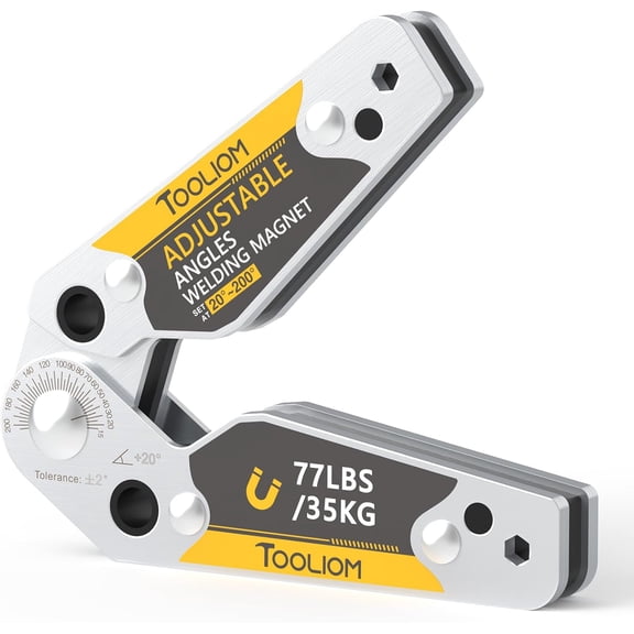 TOOLIOM Adjustable Angle 20-200 Welding Magnets,Magnetic Pull Force 77 LBs Welding Holder Welding Accessories