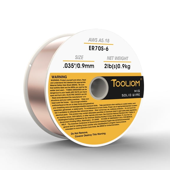 TOOLIOM ER70S-6 Mild Steel MIG Welding Wire, 0.9 mm, 2-Pound Spool