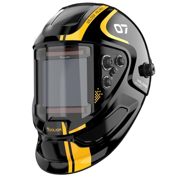TOOLIOM Large Viewing 3.94"x3.66" Welding Helmet, True Color Auto Darkening Welding Hood Solar Powered Tig Mig ARC Weld Plasma Cut Grinding