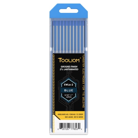 TOOLIOM Tig Tungsten Electrodes Ewla-2 2% Lanthanated 10-Pack 3/32 x 7"
