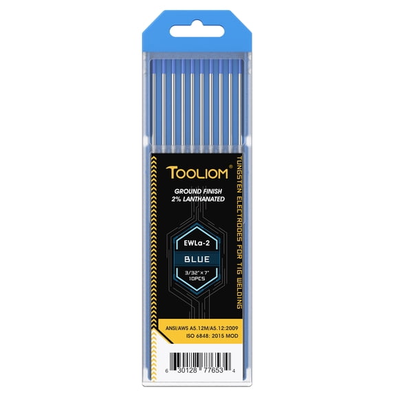 TOOLIOM Tig Tungsten Electrodes Ewla-2 2% Lanthanated 10-Pack 3/32 x 7"