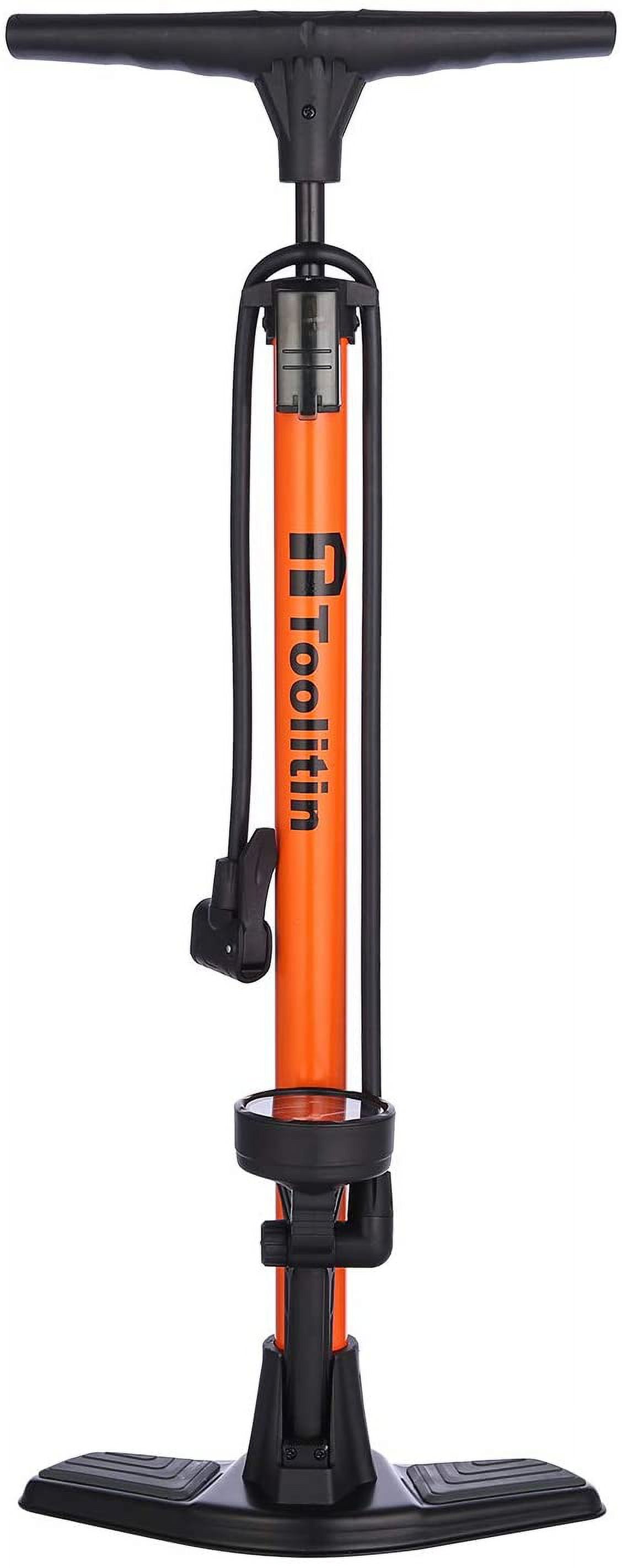 TOOLITIN Bike Pump with Gauge,High Pressure,Floor Bicycle Pump