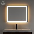 thumbnail image 1 of TOOLKISS  Black Frame Anti-Fog Dimmable LED Light Vanity Bathroom Mirror with Backlit and Front Light 36 inch.W x 24 inch.H, 1 of 5