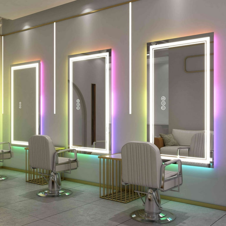 Bathroom LED Vanity Mirror Dimmable Anti-fog Smart RGB Backlit +