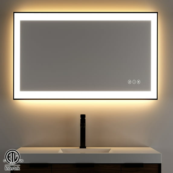 TOOLKISS Rectangular LED Light Anti-Fog Vanity Mirror with Backlit, Front Light - 40 in. W x 32 in. H