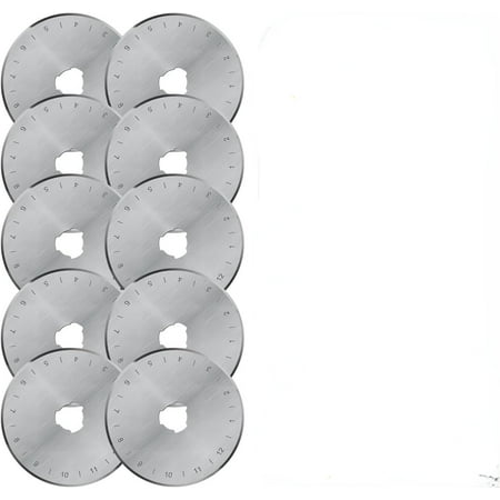 TOOLS 60mm Rotary Cutter Blades 10 Pack Fits Olfa, Fiskars, Replacement Rotary Blade for Arts Crafts Quilting Scrapbooking Sewing, Sharp and Durable