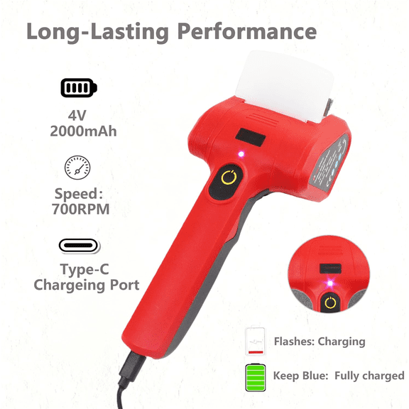 TOOLSPACE Cordless Electric Grill Brush, Rechargeable Grill Cleaner with 2PCS 360 Rotating Brush Heads, 700 RPM Powerful Cleaning for Outdoor Grills, Griddles & Barbecues$$Garden & Patio