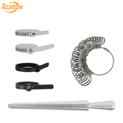 TOOLTOS 6 Pcs Ring Sizer Measuring Tool Kit, Ring Mandrel Measurer, Premium Steel Measuring Ring Tool, US Ring Size 0-13, Reusable Finger Size 1-17 USA Rings Size .