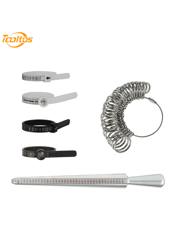 6 Pcs Ring Sizer Measuring Tool Kit, Ring Mandrel Measurer, Premium Steel Measuring Ring Tool, US Ring Size 0-13, Reusable Finger Size 1-17 USA Rings Size .