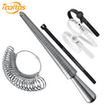 thumbnail image 1 of TOOLTOS 6 Pcs Ring Sizer Measuring Tool Kit, Ring Mandrel Measurer, Premium Steel Measuring Ring Tool, US Ring Size 0-13, Reusable Finger Size 1-17 USA Rings Size ., 1 of 5