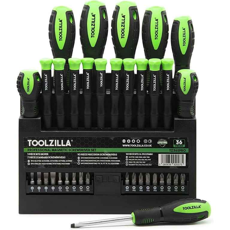 TOOLZILLA 36 Piece Hand Tool Kit - Magnetic Screwdrivers Set with