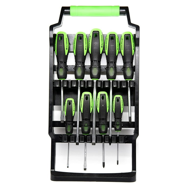 TOOLZILLA 9 Piece Magnetic Screwdriver Set with Flathead