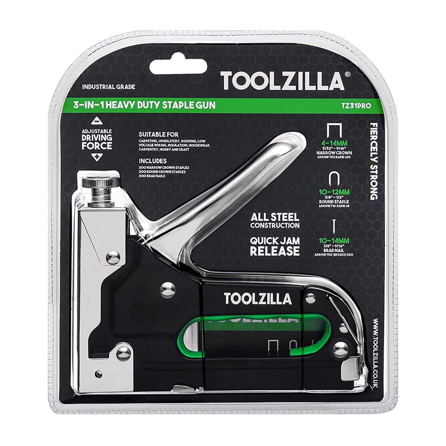 TOOLZILLA Heavy Duty Staple Gun, 600 Piece