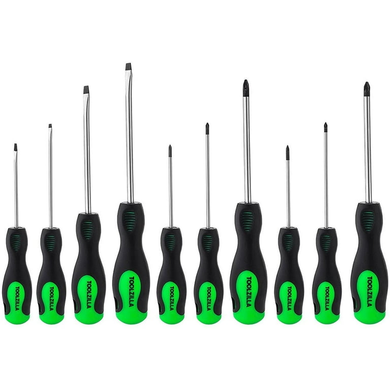 TOOLZILLA Magnetic Screwdriver Set, 10 Piece, Phillips and