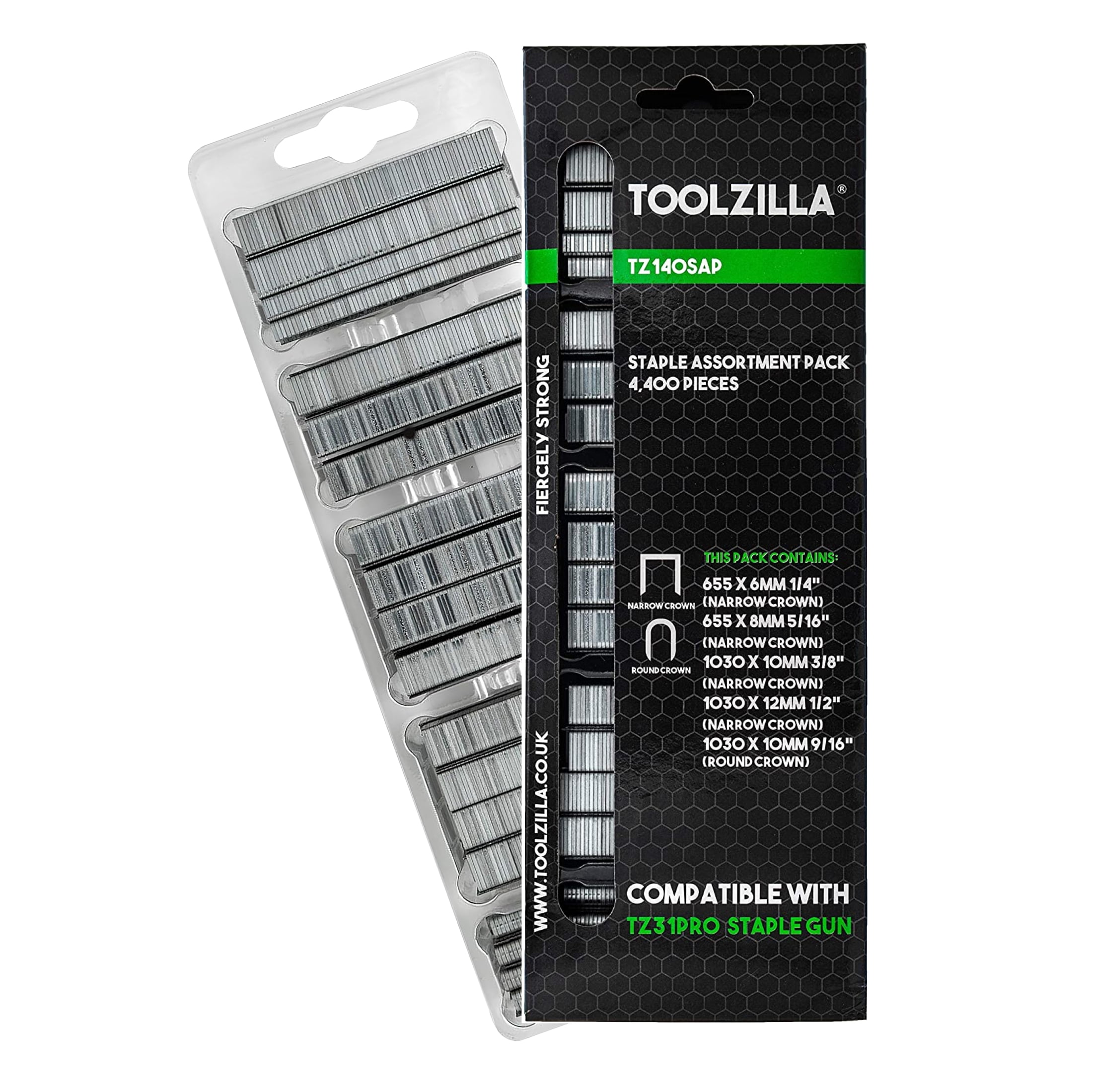 TOOLZILLA Staple Assortment Pack, 4,400 Pcs, Variety of Staples