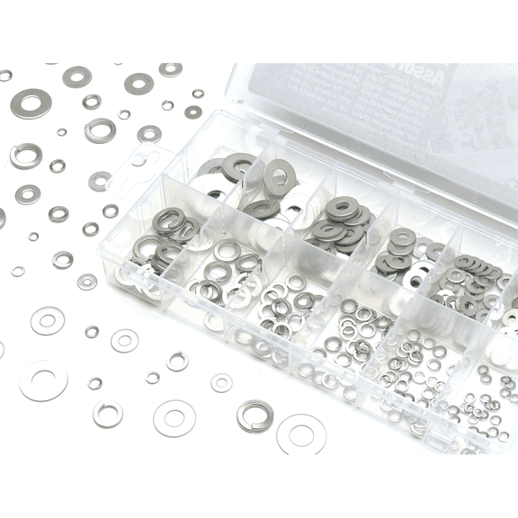Performance Tool W5216 350pc SAE Lock & Flat Washer Assortment