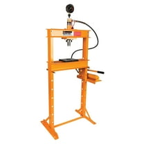 Performance Tool W41062 12 Ton Hydraulic Shop Press with Adjustable Height, Remote Cylinder, and Pressure Gauge for Heavy-Duty Tasks